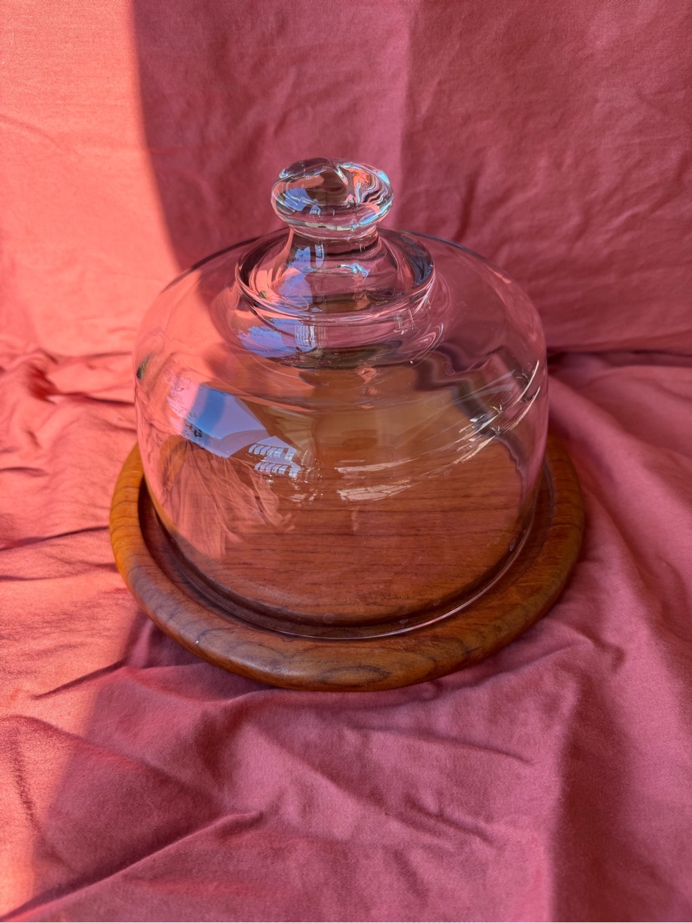 ✨Cheese Dish Glass Dome & Wood✨